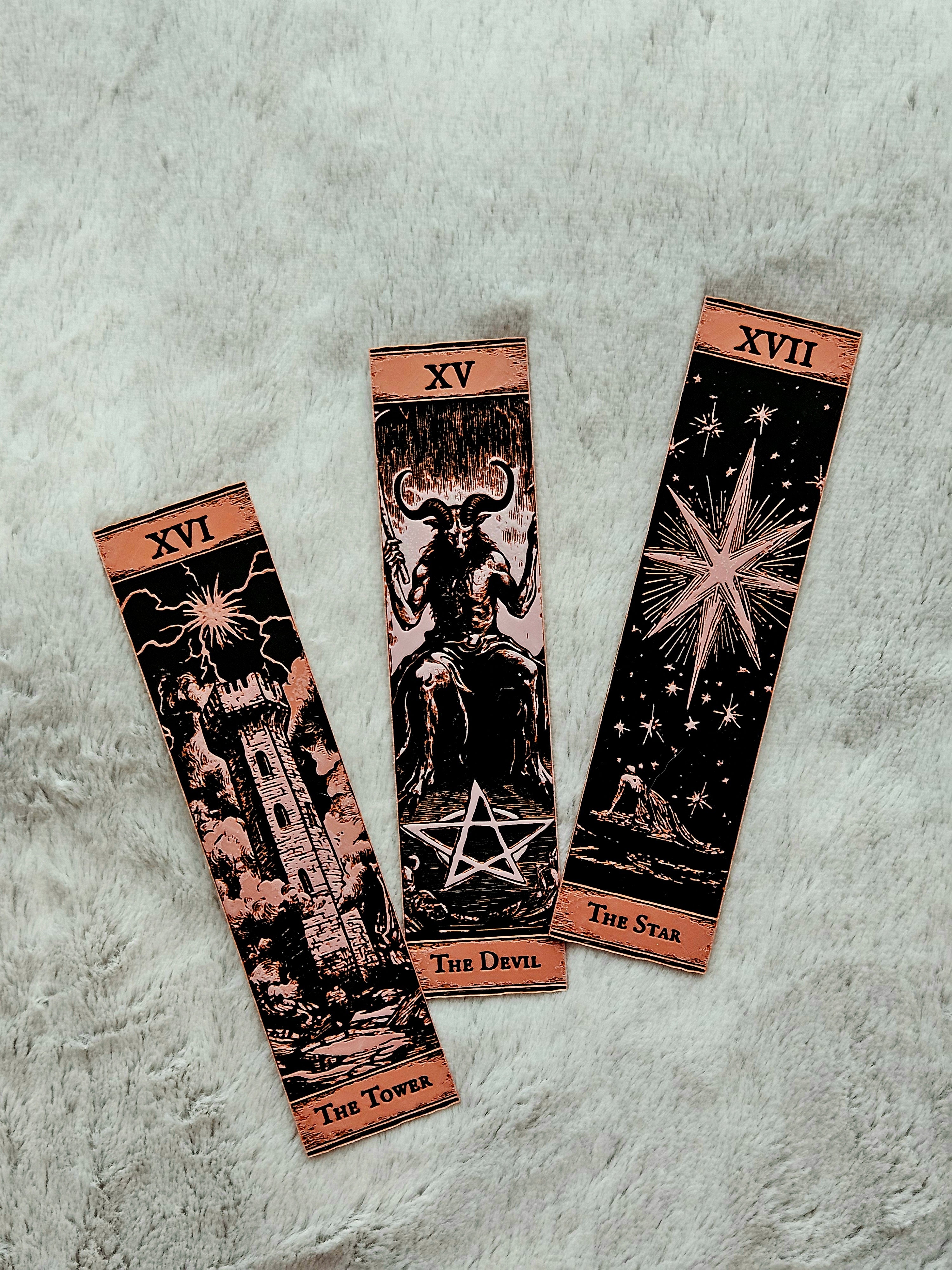 Major Arcana Tarot Bookmarks | 3D Printed Gothic Reader Accessories