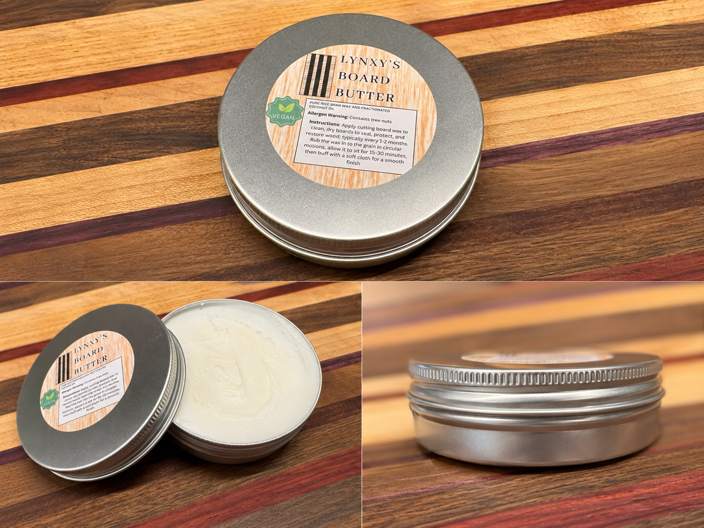 Lynxy’s Board Butter – Vegan Wood Conditioner & Cutting Board Wax
