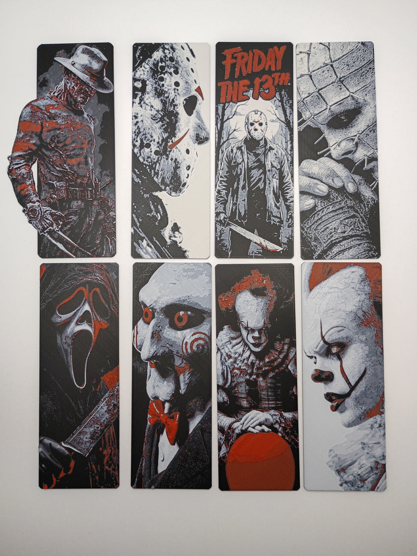 Nightmare Icons Horror Bookmark Set – 3D Printed Slasher Collection